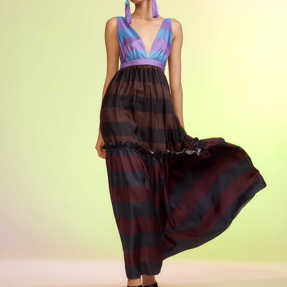 Perfect for Weddings: Cynthia Rowley NWT JUNA SILK DRESS in Striped - Sold Out